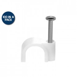 8mm Cable Clips 100 Pack White