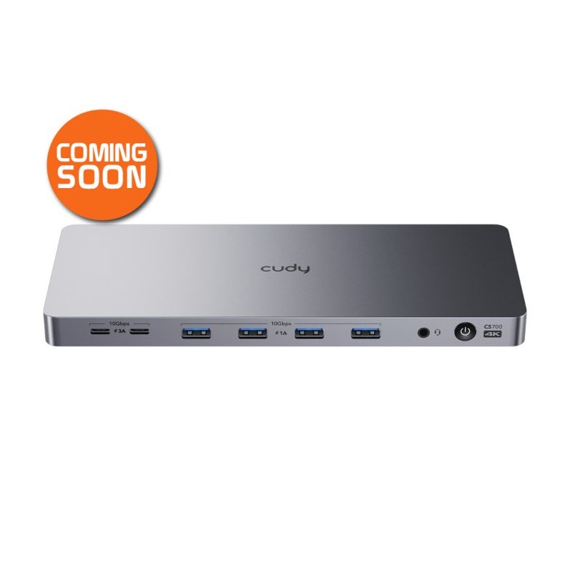 Cudy Dual 4K 10Gbps USB-A & USB-C Gigabit Ethernet Docking Station | CS700