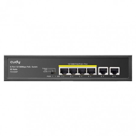 Cudy 6 Port Fast Ethernet 4 PoE 60W Switch | FS1006P