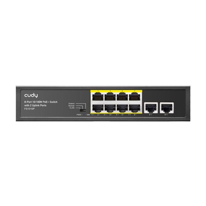 Cudy 10 Port Fast Ethernet 8 PoE 115W Switch | FS1010P