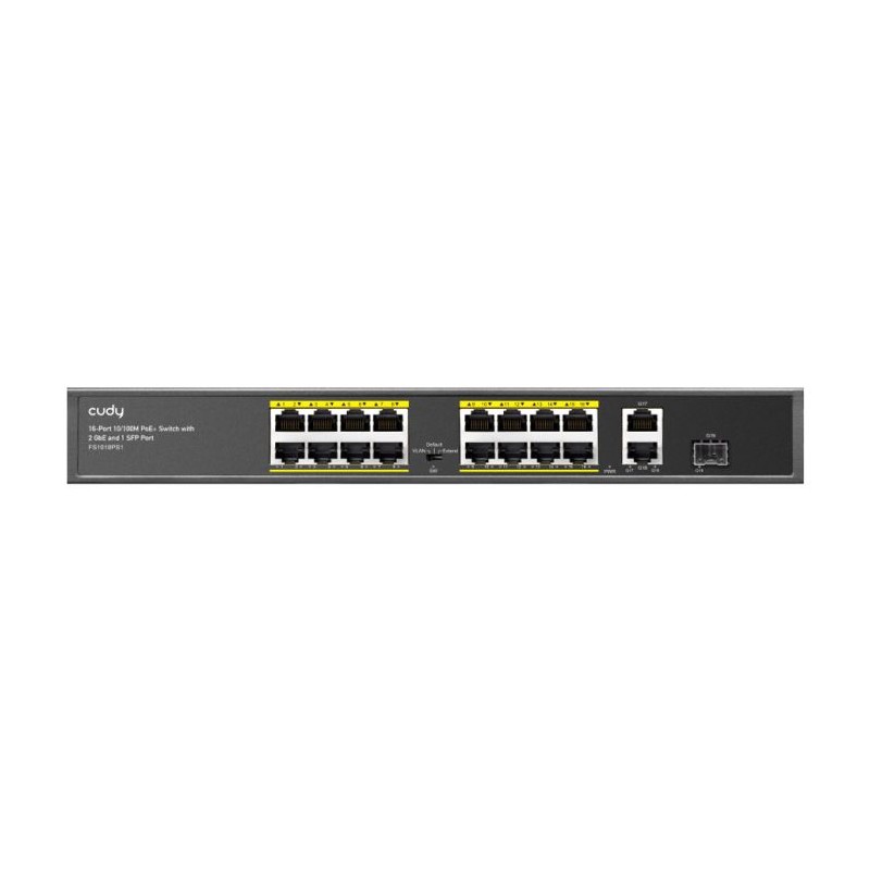 Cudy 16 Port Fast Ethernet PoE 190W 2 Gigabit 1SFP Switch | FS1018PS1