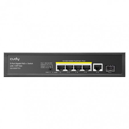 Cudy 5 Port Gigabit 4 PoE 120W 1SFP Switch | GS1005PTS1