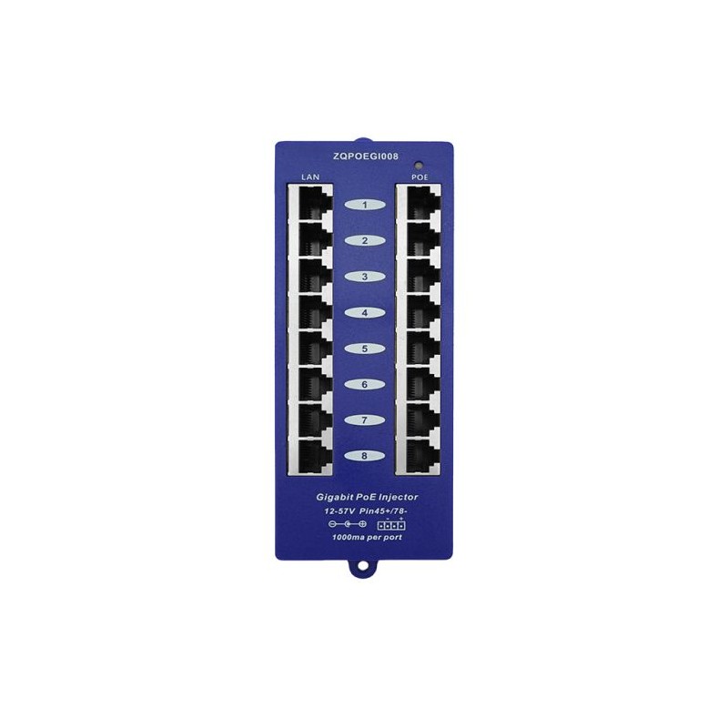 8 Port Gigabit Passive PoE Injector