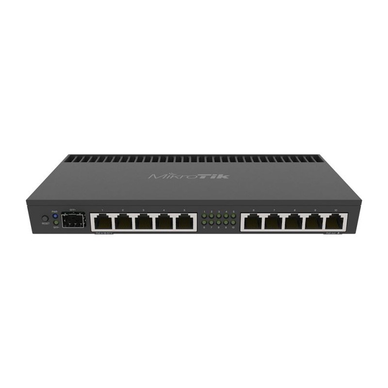 MikroTik 10 Port Gigabit 1SFP+ 4 Core L5 Rack-Mount Router | RB4011iGS+RM