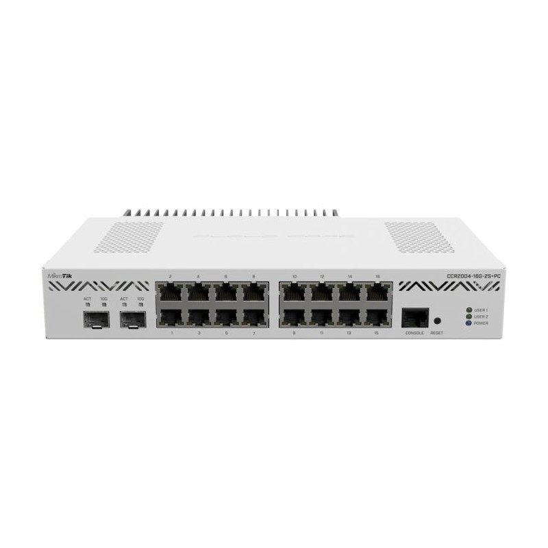 MikroTik Cloud Core 16 Port Gigabit 2SFP+ Passive Cooling Router | CCR2004-16G-2S+PC