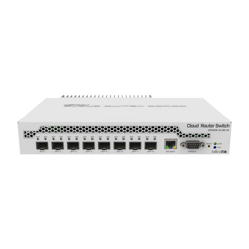 MikroTik Cloud Router Switch 8 Port SFP+ with PoE Input | CRS309-1G-8S+IN