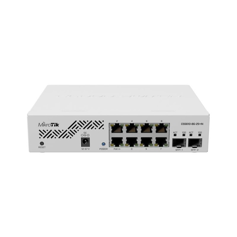 MikroTik SwOS Smart Switch 8 Port Gigabit 2SFP+ PoE Input | CSS610-8G-2S+IN