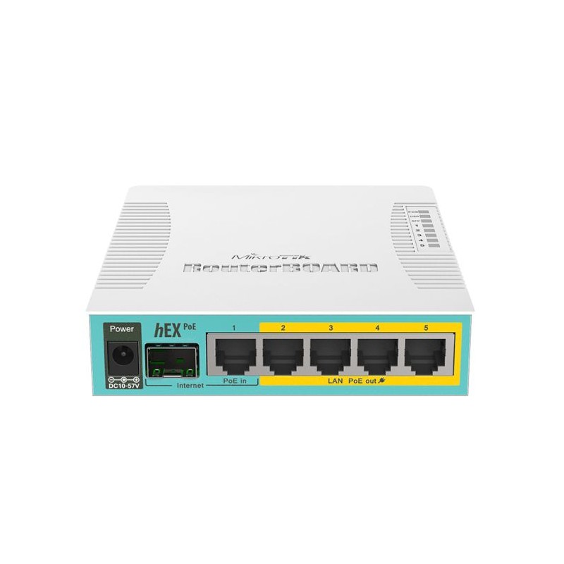 MikroTik hEX PoE 5 Port Gigabit 1SFP PoE Out Desktop Router | RB960PGS