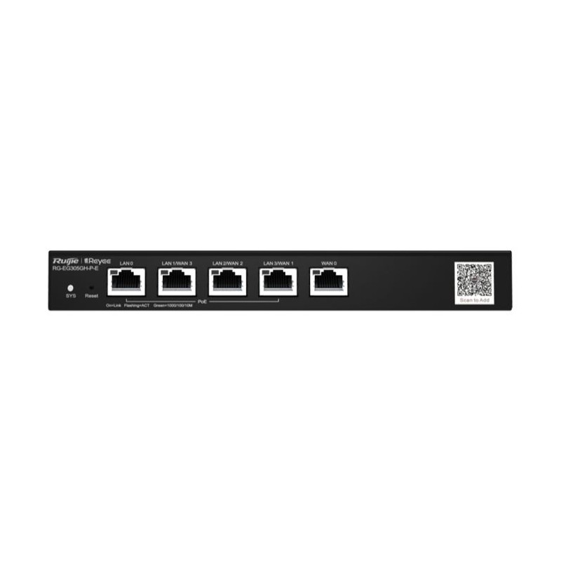 Reyee 5 Port Gigabit 4 WAN 4 PoE 60W Cloud Router | RG-EG305GH-P-E