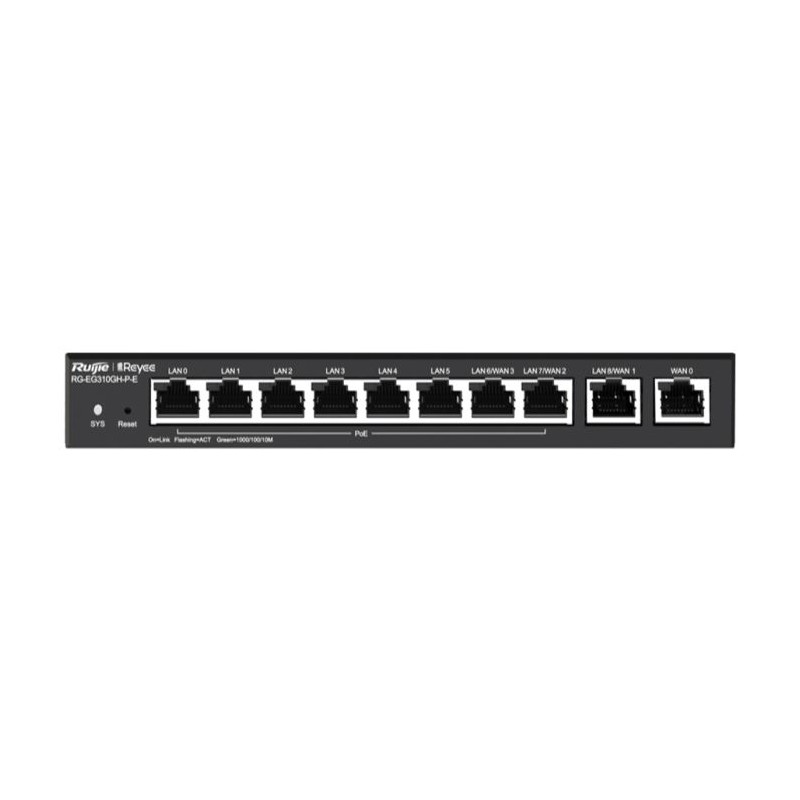 Reyee 10 Port Gigabit 4 WAN 8 PoE 110W Cloud Router | RG-EG310GH-P-E