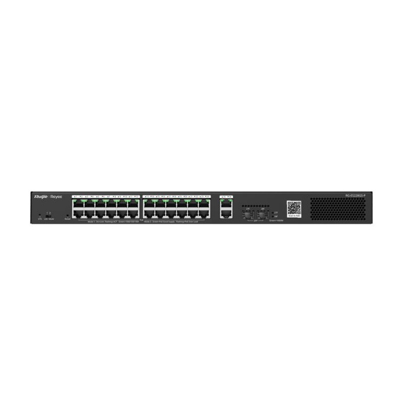 Reyee 26 Port Gigabit with 24 PoE 370W 2SFP Smart Managed Switch | RG-ES228GS-P