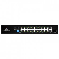 Scoop 16 Port Fast Ethernet AI PoE 150W 2 Gigabit 1SFP Switch