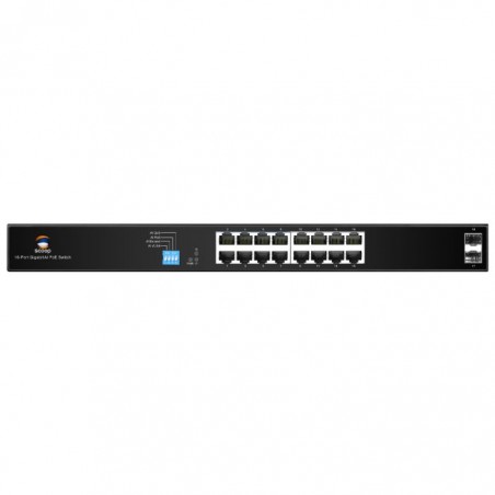 Scoop 16 Port Gigabit AI PoE 150W 2SFP Switch