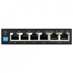 Scoop 6 Port Fast Ethernet 4 AI PoE 60W Switch