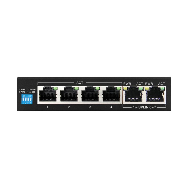 Scoop 6 Port Gigabit 4 AI PoE 60W Switch