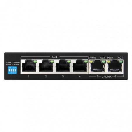 Scoop 6 Port Gigabit 4 AI PoE 60W Switch