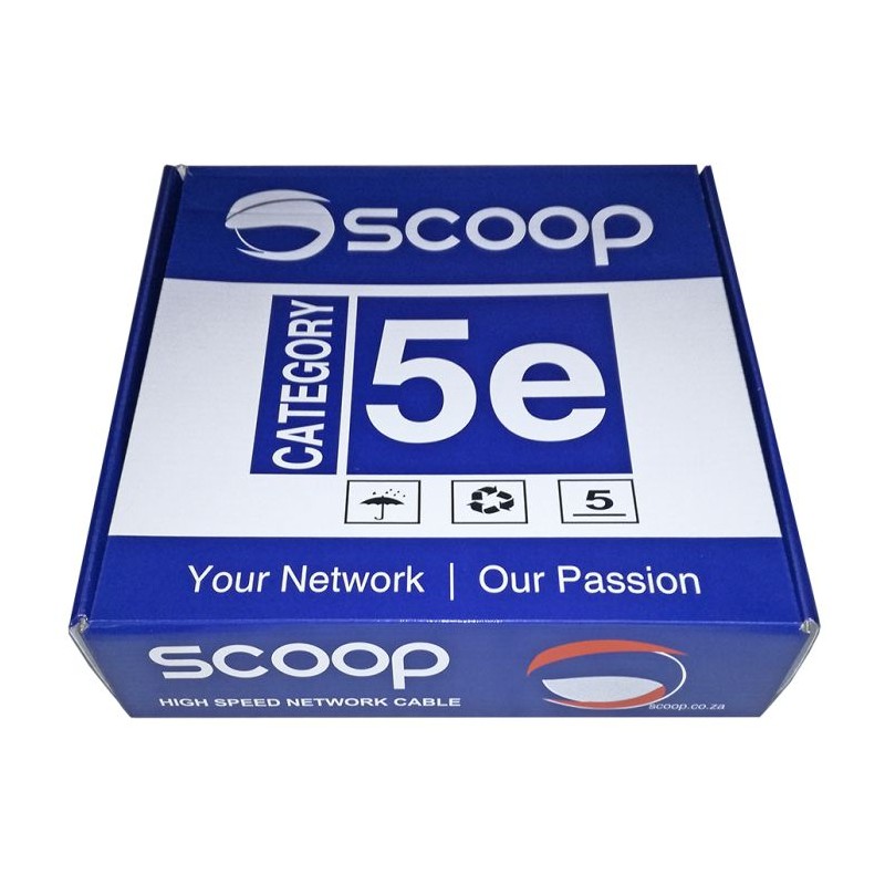 Scoop 100m Box Cat5e CCA Grey UTP Cable