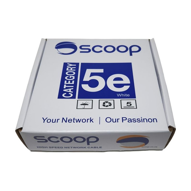 Scoop 100m Box Cat5e CCA White UTP Cable