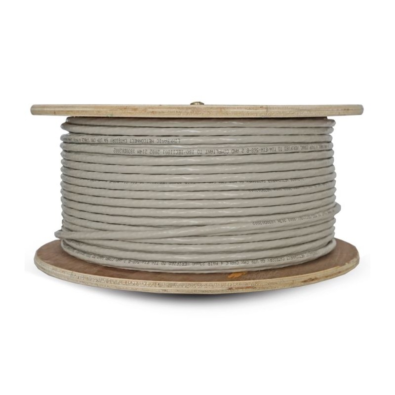 Linkbasic 100M Drum Cat6a Solid Grey UTP Cable