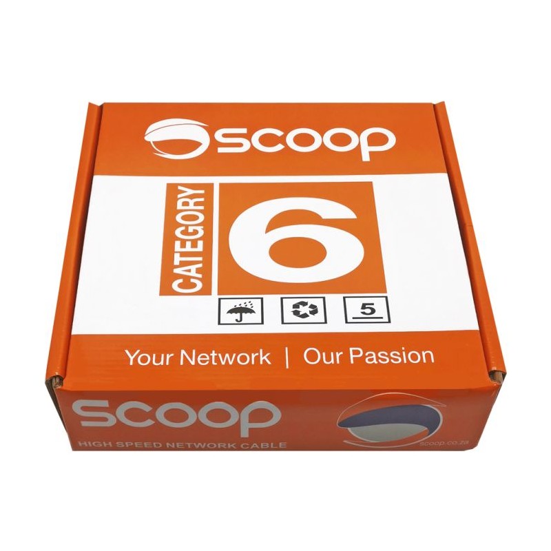 Scoop 100m Box Cat6 CCA Grey UTP Cable